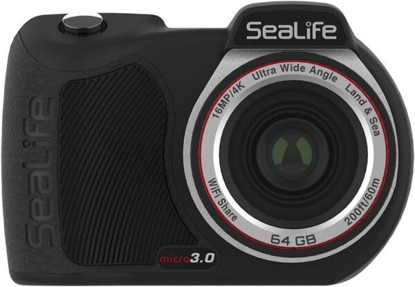 SeaLife Micro 3.0 64GB, 16mp, 4K Underwater Camera for underwater photography and video, easy set-up, wireless transfer; includes case, wrist strap