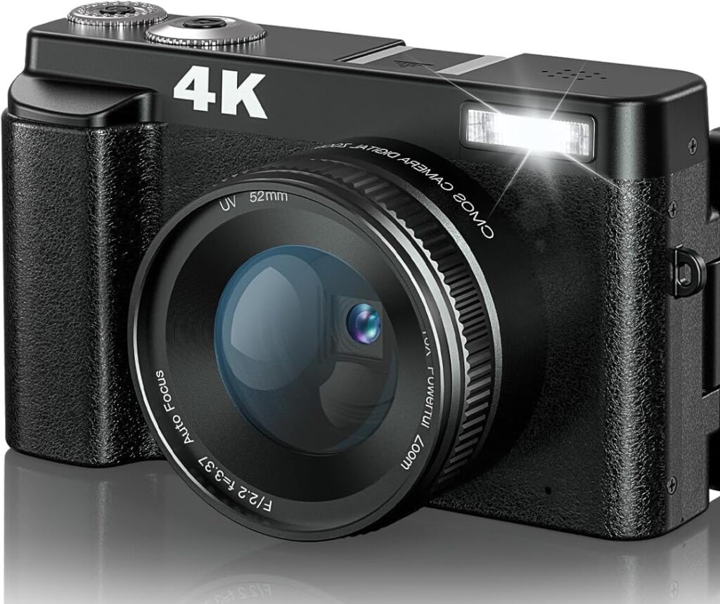 Top 5 Cheap Cameras Under $49.99 | Best Affordable and Inexpensive Digital Cameras 4K Digital Camera for Photography and Video Autofocus Anti-Shake, 48MP Vlogging Camera with SD Card, 3'' 180° Flip Screen Compact Camera with Flash, 16X Digital Zoom Travel Camera (2 Batteries)